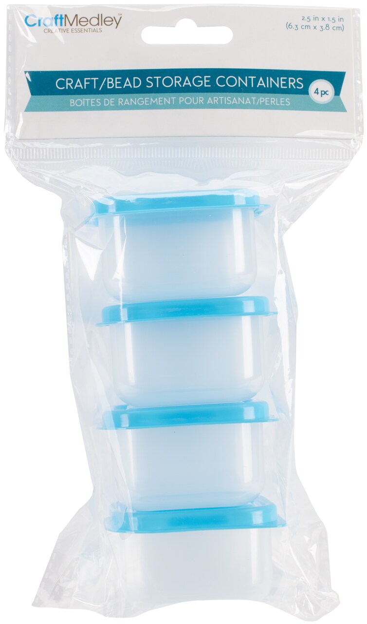 Craft Medley Bead Storage Containers W/Lids 4/Pkg-2.5"X1.5"